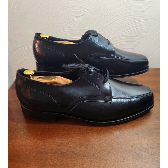 Mens Florsheim 23614 Black Textured Leather Dress Shoes Size 10 1/2 Brand New - Picture 4 of 14